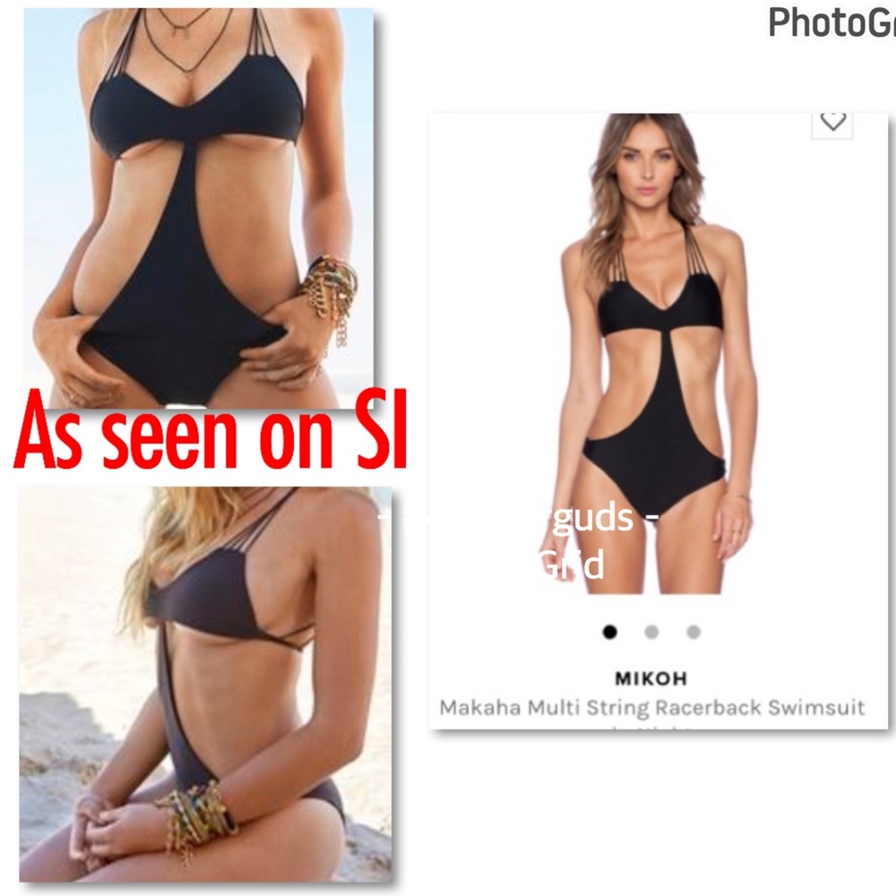 NEW Mikoh Makaha Multi String Racerback Cut out Monokini Swimsuit Paprika Small - Picture 5 of 16